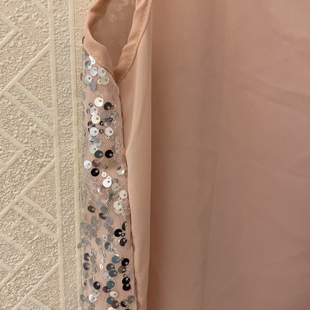 Blush sparkly sequin sheer top - Picture 6 of 7